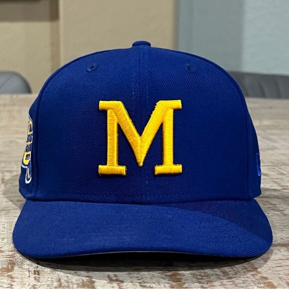 Milwaukee Brewers Blue 59fifty New Era Fitted Baseball Hat - Picture 2 of 9